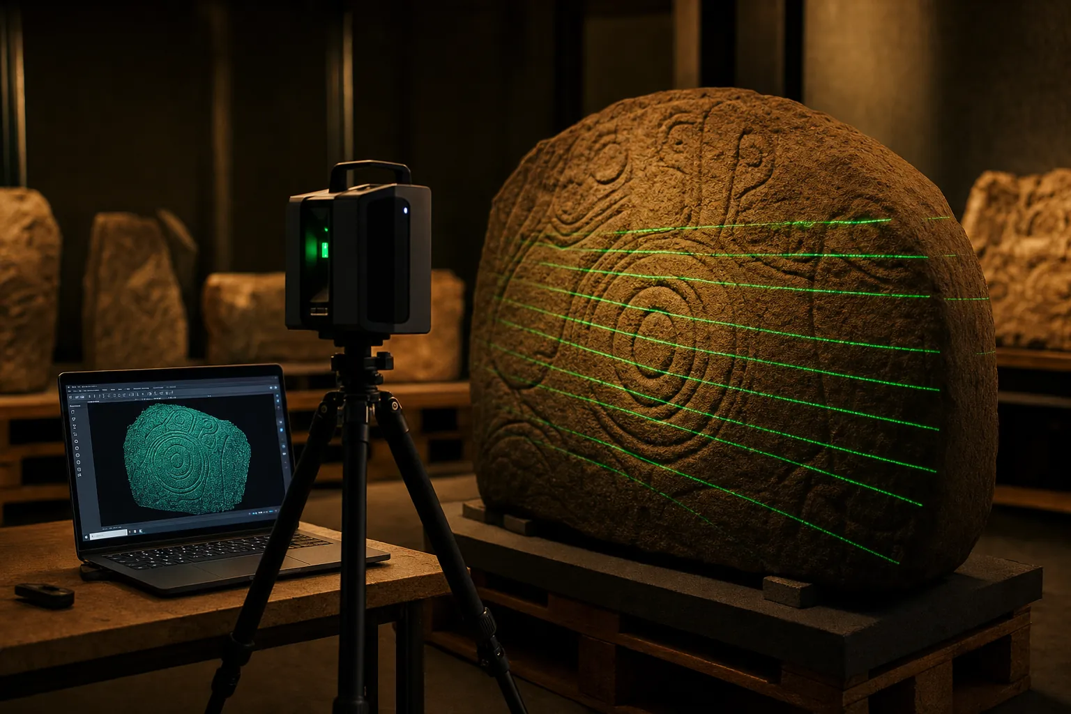 Museum technician digitising a historical artefact